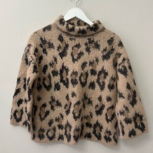 Kate Spade Wool Leopard Oversized Cozy Sweater